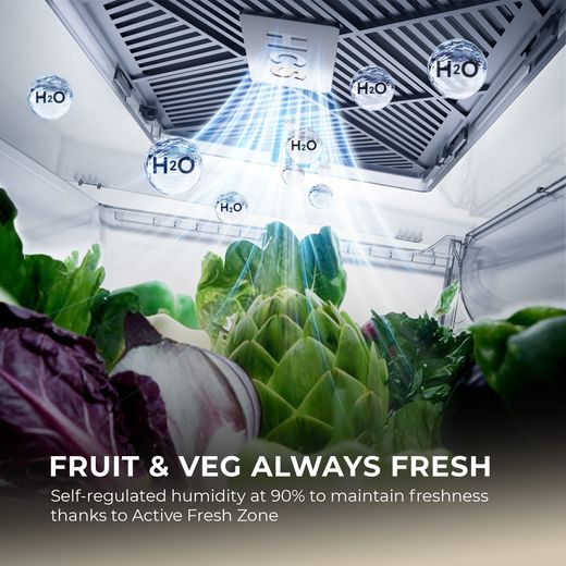 Haier Horizon American Fridge Freezer - Obsidian Steel - Annotation - Active fresh zone